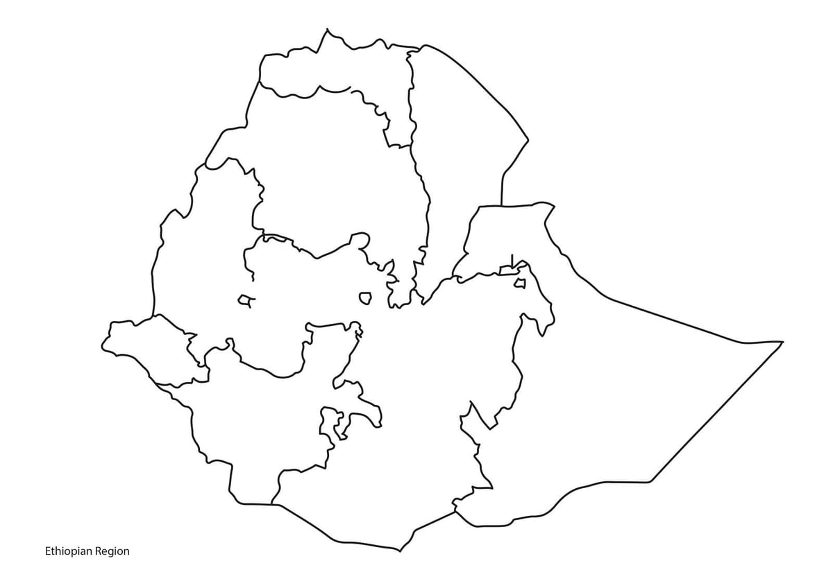 خريطة فارغة من إثيوبيا