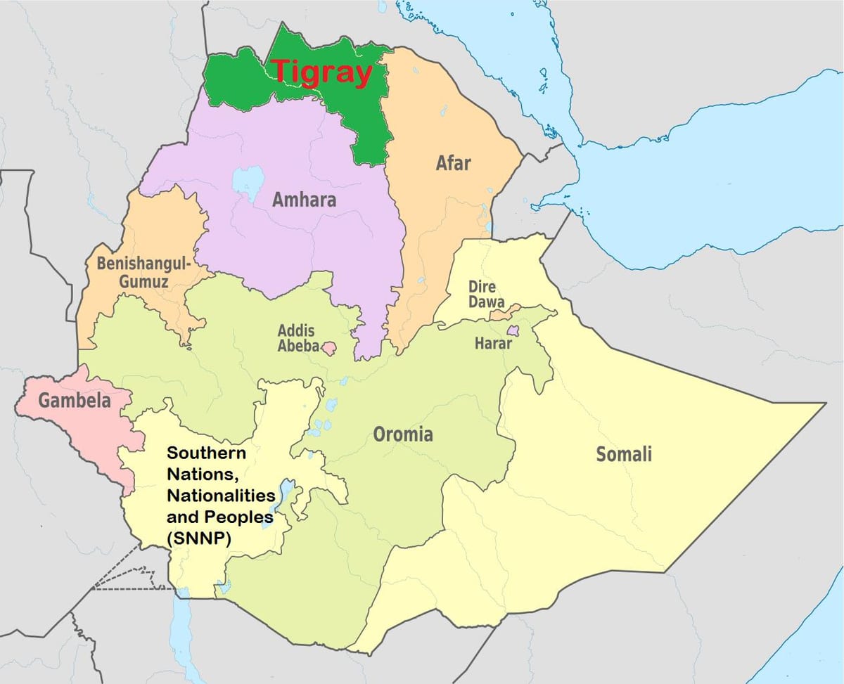 الإثيوبية تيغري خريطة