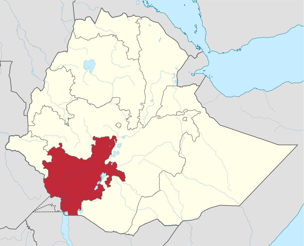 خريطة جنوب إثيوبيا