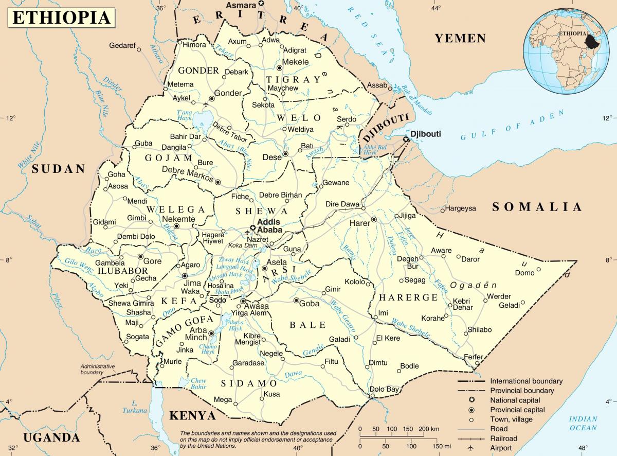 خريطة في إثيوبيا