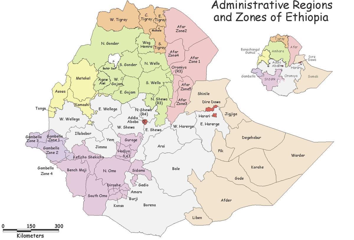 إثيوبيا ووريدا خريطة
