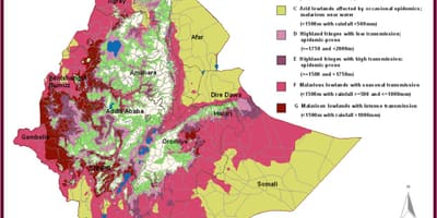 خريطة إثيوبيا الملاريا