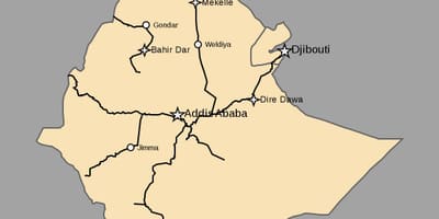 خريطة إثيوبيا القطار