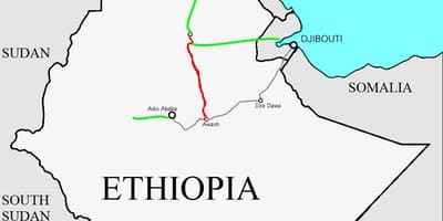 خريطة السكك الحديدية الإثيوبية
