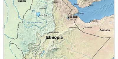 الهضبة الإثيوبية على الخريطة