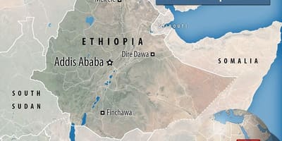 Danakil الاكتئاب إثيوبيا خريطة