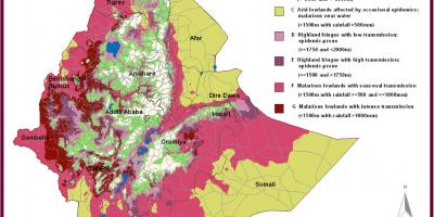 خريطة إثيوبيا الملاريا
